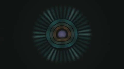 Colorful light patterns create hypnotic effects in dark Stock Footage 339061351