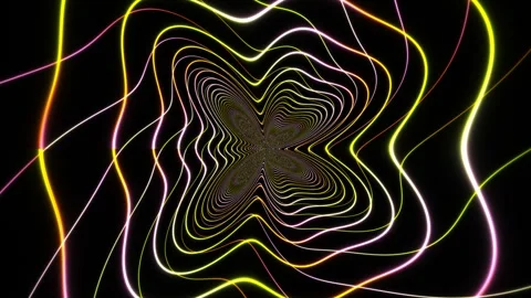 Colorful light patterns create a motion effect in a dark Stock Footage 339329511
