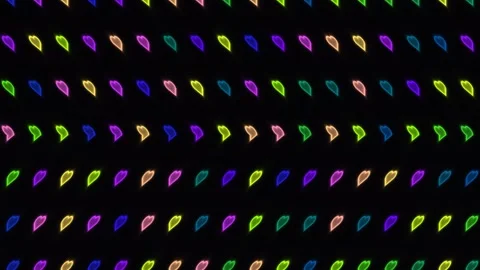 Colorful light patterns create a moving design on a dark Stock Footage 338202386