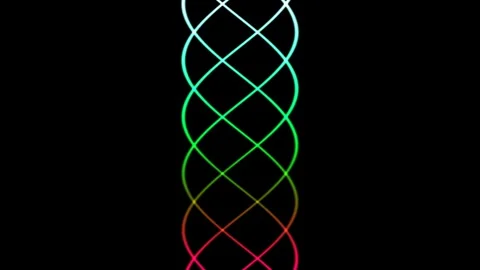 Colorful light patterns create shapes on dark background Stock Footage 338286357
