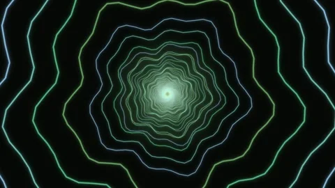 Colorful light patterns create swirling shapes in a dark space Stock Footage 336995763