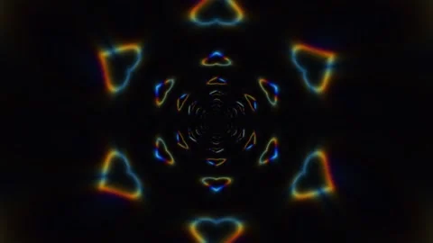 Colorful light patterns create a tunnel effect in dark Stock Footage 338298763