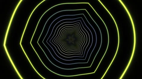 Colorful light patterns create a tunnel effect with Stock Footage 339304335