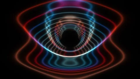 Colorful light patterns creating shapes in dark space Stock Footage 339329689