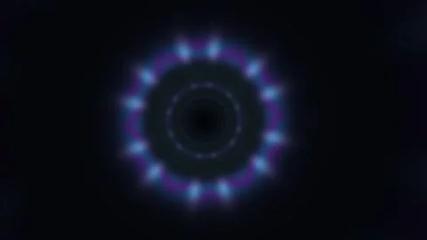 Colorful light patterns in a dark circular shape Stock Footage 340360088