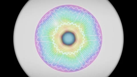 Colorful light patterns display in a circular design on a background Stock Footage 337387840