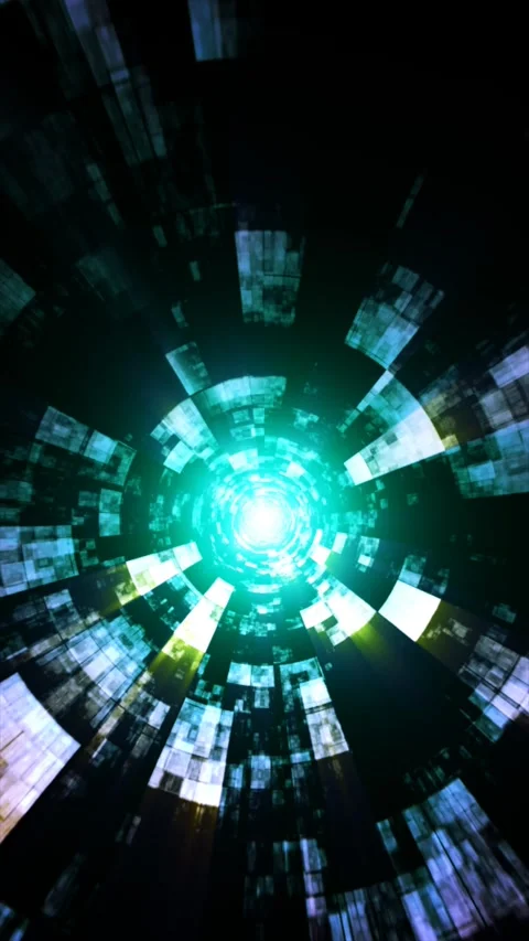 Colorful light patterns emerge in a dynamic digital art exploration Video stock 311649722