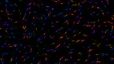Colorful light patterns flow in dark background Stock Footage 338286323