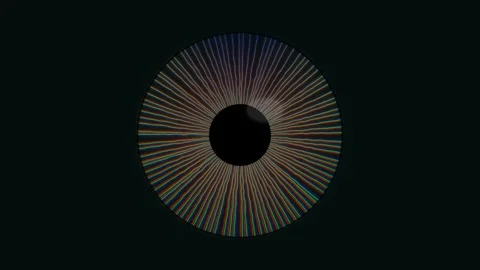 Colorful light patterns form a circle with a dark center Stock Footage 337233583