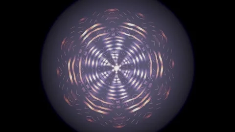 Colorful light patterns form a circular shape on a dark background Stock Footage 337387526