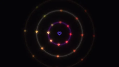 Colorful light patterns move in a circular design in dark Stock Footage 338282571