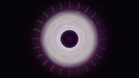Colorful light patterns rotate on a dark background Stock Footage 337926626
