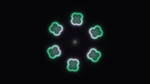 Colorful light patterns rotating in a circular motion Stock Footage 338164938