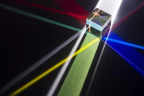 Colorful light prisms reflection.Colorful light prisms Effect 库存插图