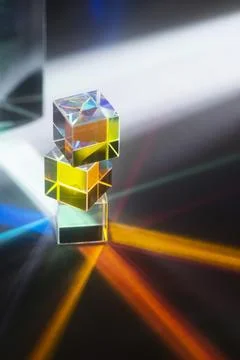 Colorful light prisms reflection.Colorful light prisms Effect 库存插图