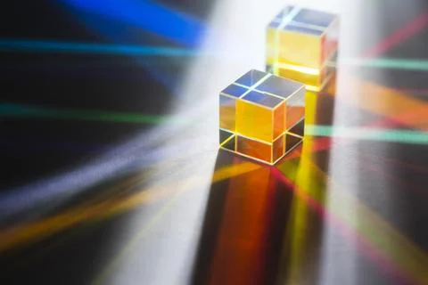 Colorful light prisms reflection.Colorful light prisms Effect 库存插图