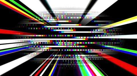 Colorful light rays and pixels Stock Illustration