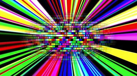 Colorful light rays and pixels イラスト素材