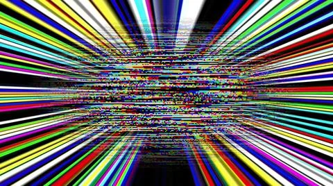 Colorful light rays and pixels Stock Illustration
