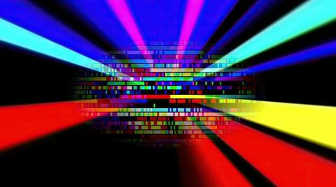 Colorful light rays and pixels Stock Illustration