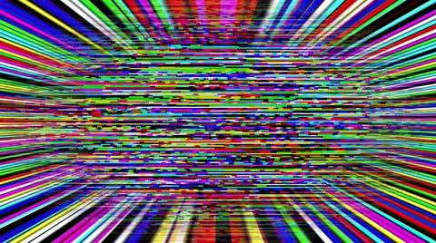 Colorful light rays and pixels Stock Illustration
