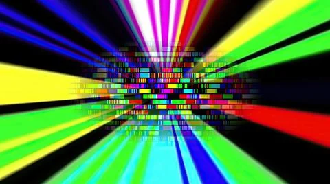 Colorful light rays and pixels イラスト素材