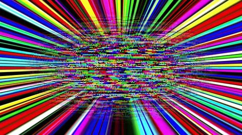Colorful light rays and pixels Stock Illustration