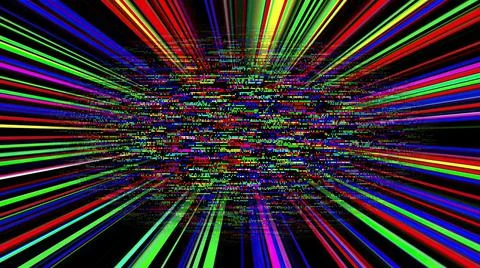 Colorful light rays and pixels 写真素材