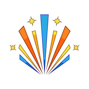 Colorful light rays exploding representing celebration and energy 库存插图