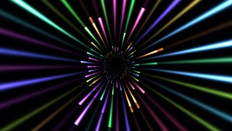 Colorful light rays moving in a spiral pattern Stock Footage 340641257