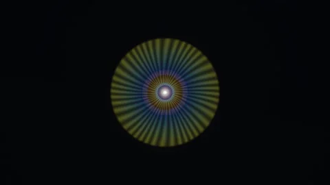 Colorful light rays radiate in circular pattern from Stock Footage 338007520