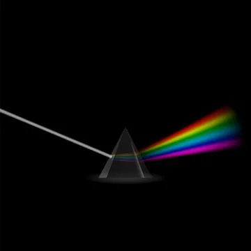 Colorful Light Rays. Rainbow Spectrum Dispersion in Prism. Optical Effect in Stockillustratie