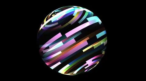 Colorful light rays on rotating sphere Stock Illustration
