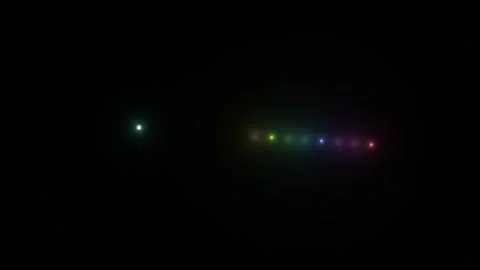 Colorful light rays shining in dark space Stock Footage 338399552