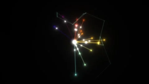 Colorful light rays showing motion in dark space Stock Footage 338006005