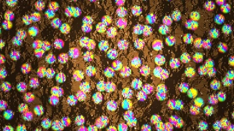 Colorful light reflections creating patterns on a surface Stock Footage 338318486