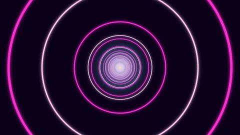 Colorful light rings create a vibrant tunnel effect Stock Footage 337301194