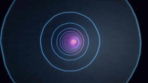 Colorful light rings moving in a circular motion with dark background Stock Footage 337301819