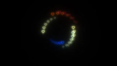 Colorful light shapes create patterns in dark background Stock Footage 338185004
