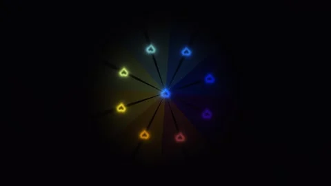 Colorful light shapes create patterns in dark background Stock Footage 338293632