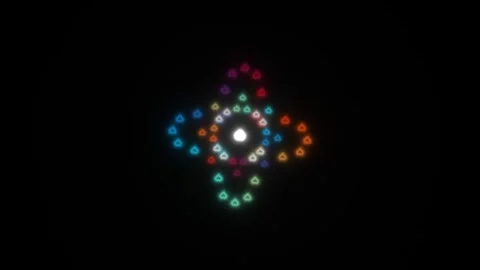 Colorful light shapes form a pattern in a dark environment Stock Footage 338317932