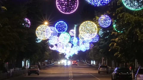 Colorful Light Trace From Night Traffic In The City Stock-Footage 89975469