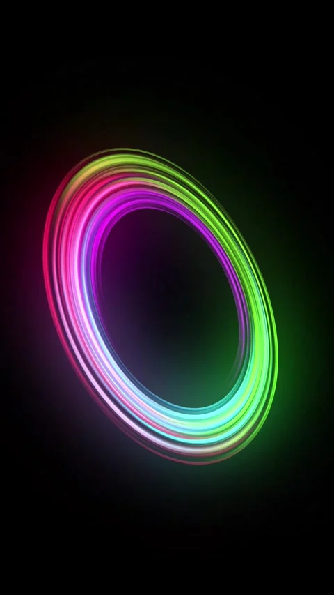 Colorful light trail circle. Endless circular pattern. Empty space for text for 動画素材 293148325