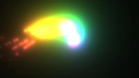 Colorful light trail moves through dark space at high speed Stock Footage 338004538