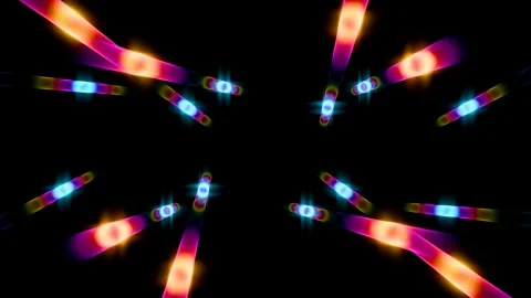 Colorful light trails create dynamic visuals for VJ performances Stock Footage 292144712