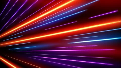 Colorful Light Trails, Long Time Exposure Motion Blur Effect, Vector Illust.. Stock Illustration