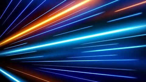 Colorful Light Trails, Long Time Exposure Motion Blur Effect, Vector Illust.. Stock Illustration