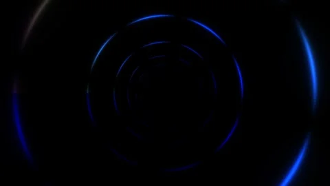 Colorful light tunnel with circular patterns and dark Stock Footage 338016793