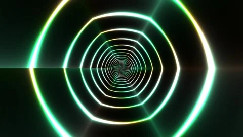 Colorful light tunnel effect with glowing lines in Stock Footage 339300889
