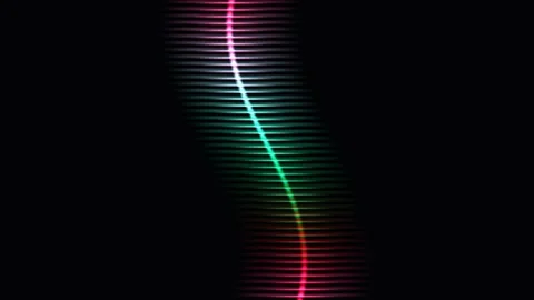 Colorful light wave motion on dark background with vibrant Stock Footage 338180307